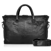 Ammoment - Lark Weekender Small in Python - Black - Luxury High Quality Leather Bag - Avvenice