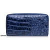 Ammoment - Nile Crocodile in Antique Navy - Leather Long Zipper Wallet - Avvenice