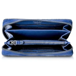 Ammoment - Nile Crocodile in Antique Navy - Leather Long Zipper Wallet - Avvenice