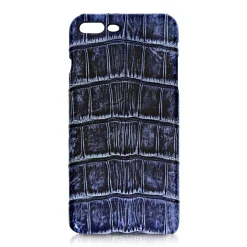 Ammoment - Nile Crocodile in Antique Navy - Leather Cover - iPhone 8 Plus / 7 Plus - Avvenice