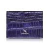 Ammoment - Nile Crocodile in Antique Navy - Leather Credit Card Holder - Avvenice