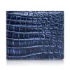 Ammoment - Nile Crocodile in Antique Navy - Leather Bifold Wallet with Center Flap - Avvenice