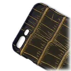 Ammoment - Nile Crocodile in Crack Black and Gold - Leather Cover - iPhone 8 Plus / 7 Plus - Avvenice