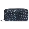 Ammoment - Ostrich in Tahitian Pearl Black - Leather Long Zipper Wallet - Avvenice