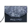 Ammoment - Ostrich in Tahitian Pearl Black - Leather Pete Clutch Bag - Avvenice