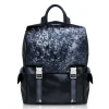 Ammoment - Ostrich in Tahitian Pearl Black - Leather Zane Large Backpack - Avvenice