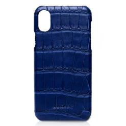 Ammoment - Porosus Crocodile in Navy - Leather Cover - iPhone X - Avvenice