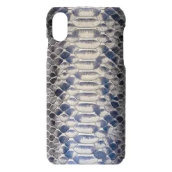 Ammoment - Python in Baikal Blue - Leather Cover - iPhone X - Avvenice