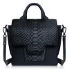Ammoment - Python in Black - Leather Lexi Crossbody Bag - Avvenice