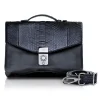 Ammoment - Python in Black - Leather Briefcase -  Orion Business Bag - Avvenice