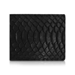 Ammoment - Python in Black - Leather Bifold Wallet - Avvenice
