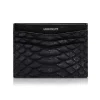 Ammoment - Python in Black - Leather Credit Card Holder - Avvenice