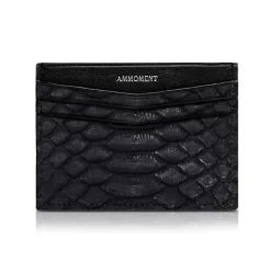 Ammoment - Python in Black - Leather Credit Card Holder - Avvenice