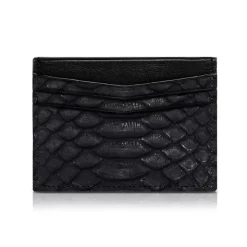 Ammoment - Python in Black - Leather Credit Card Holder - Avvenice