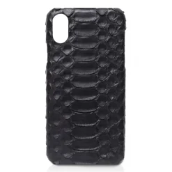 Ammoment - Python in Black - Leather Cover - iPhone X - Avvenice