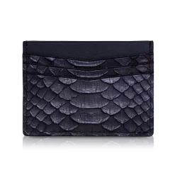 Ammoment - Python in Calcite Grey - Leather Credit Card Holder - Avvenice