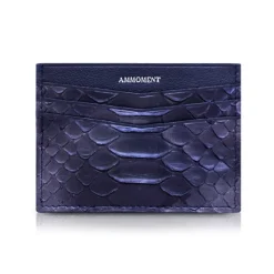 Ammoment - Python in Calcite Blue - Leather Credit Card Holder - Avvenice