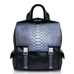 Ammoment - Python in Calcite Grey - Leather Zane Small Backpack - Avvenice