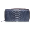 Ammoment - Python in Calcite Grey - Leather Long Zipper Wallet - Avvenice