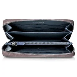 Ammoment - Python in Calcite Grey - Leather Long Zipper Wallet - Avvenice