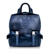Ammoment - Python in Calcite Blue - Leather Zane Small Backpack - Avvenice