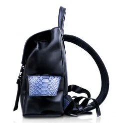 Ammoment - Python in Calcite Blue - Leather Zane Small Backpack - Avvenice