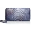 Ammoment - Python in Calcite Grey - Leather Large Long Zipper Wallet - Avvenice