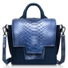 Ammoment - Python in Calcite Blue - Leather Lexi Crossbody Bag - Avvenice