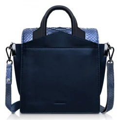 Ammoment - Python in Calcite Blue - Leather Lexi Crossbody Bag - Avvenice