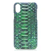 Ammoment - Python in Crocus Green Metallic - Leather Cover - iPhone X - Avvenice