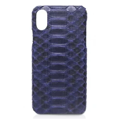 Ammoment - Python in Navy - Leather Cover - iPhone X - Avvenice