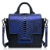 Ammoment - Python in NYX Blue - Leather Lexi Crossbody Bag - Avvenice