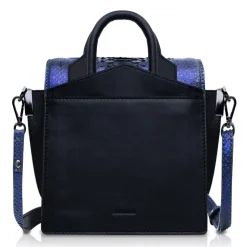 Ammoment - Python in NYX Blue - Leather Lexi Crossbody Bag - Avvenice