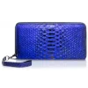 Ammoment - Python in NYX Blue - Leather Large Long Zipper Wallet - Avvenice