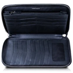 Ammoment - Python in NYX Blue - Leather Large Long Zipper Wallet - Avvenice