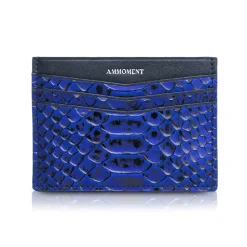 Ammoment - Python in NYX Blue - Leather Credit Card Holder - Avvenice