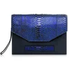 Ammoment - Python in NYX Blue - Leather Pete Clutch Bag - Avvenice