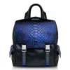 Ammoment - Python in NYX Blue - Leather Zane Small Backpack - Avvenice