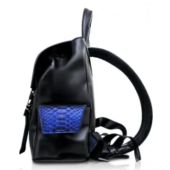 Ammoment - Python in NYX Blue - Leather Zane Small Backpack - Avvenice