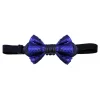 Ammoment - Python in NYX Blue - Leather Victor Bow Tie - Avvenice