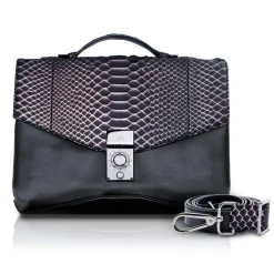 Ammoment - Python in Pepite Rose - Leather Briefcase -  Orion Business Bag - Avvenice