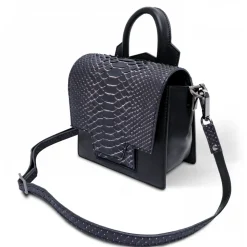 Ammoment - Python in Pepite Rose - Leather Lexi Crossbody Bag - Avvenice