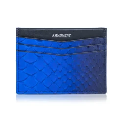 Ammoment - Python in Petale Blue - Leather Credit Card Holder - Avvenice