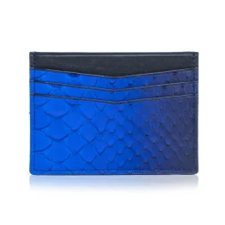 Ammoment - Python in Petale Blue - Leather Credit Card Holder - Avvenice