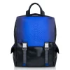 Ammoment - Python in Petale Blue - Leather Zane Large Backpack - Avvenice
