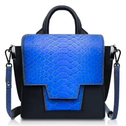 Ammoment - Python in Petale Blue - Leather Lexi Crossbody Bag - Avvenice