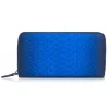 Ammoment - Python in Petale Blue - Leather Long Zipper Wallet - Avvenice