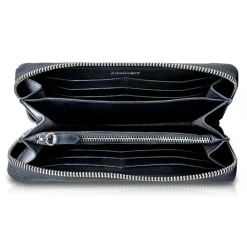 Ammoment - Python in Petale Blue - Leather Long Zipper Wallet - Avvenice