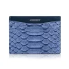 Ammoment - Python in Pomice Blue - Leather Credit Card Holder - Avvenice