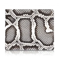 Ammoment - Python in Roccia - Leather Bifold Wallet with Center Flap - Avvenice